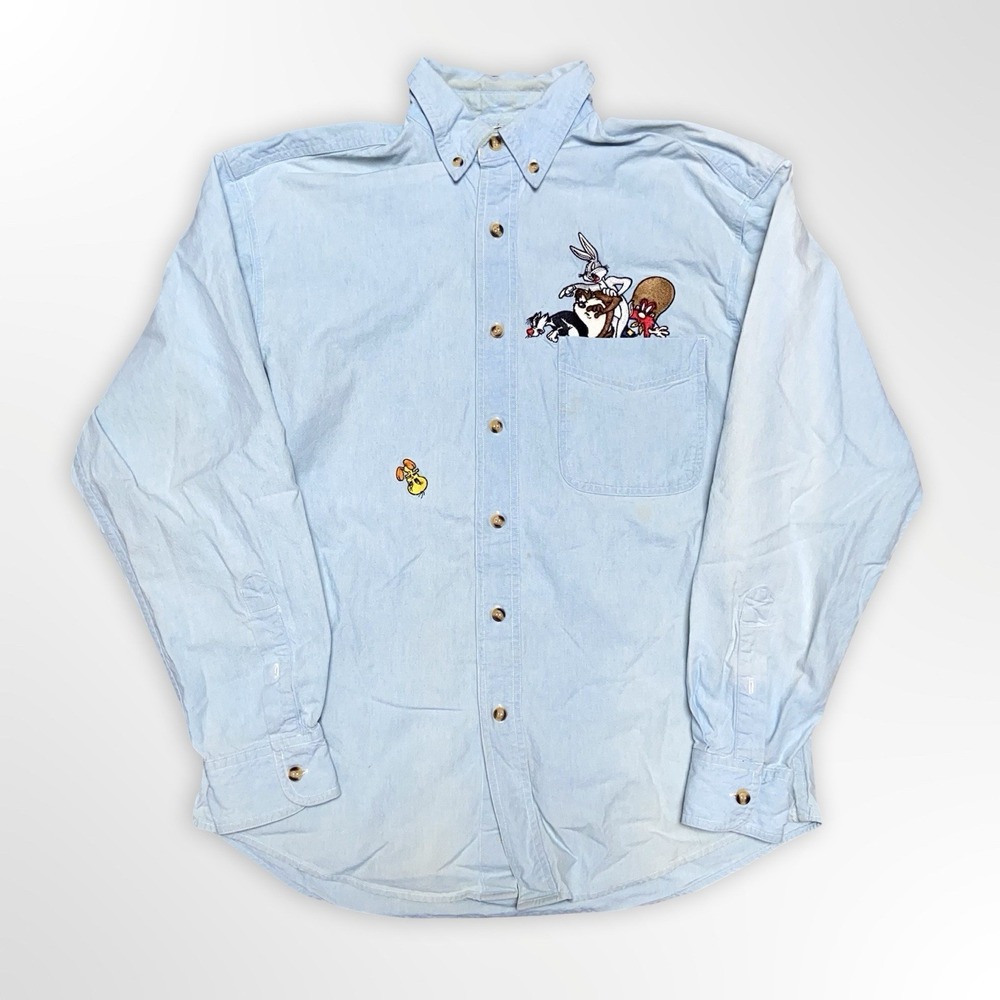 Vintage 90s Acme Clothing Co Looney Tunes Button Up Shirt Mens S Bugs Bunny 1994